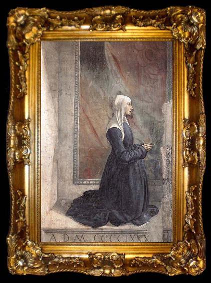 framed  GHIRLANDAIO, Domenico Portrait of the Donor Nera Corsi Sassetti, ta009-2